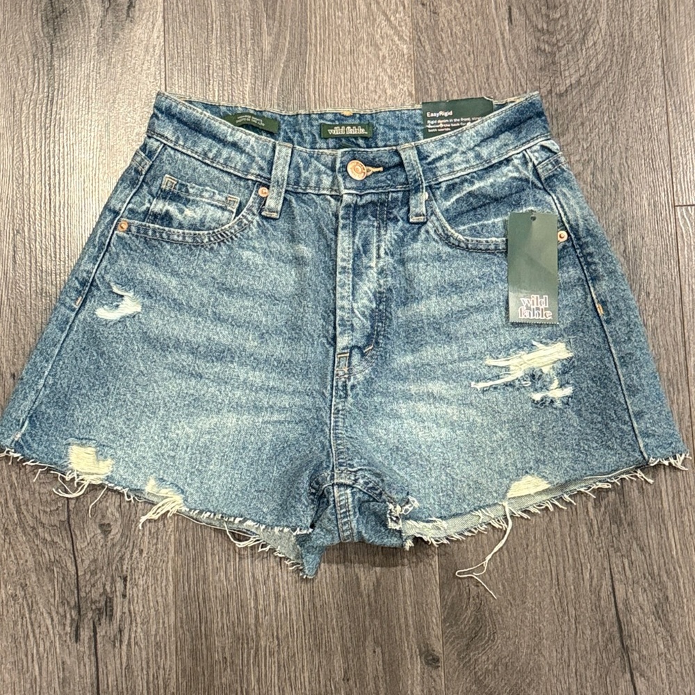 Wild Fable Distressed Blue Jean Shorts Grunge Revival Summer Essential Y2K